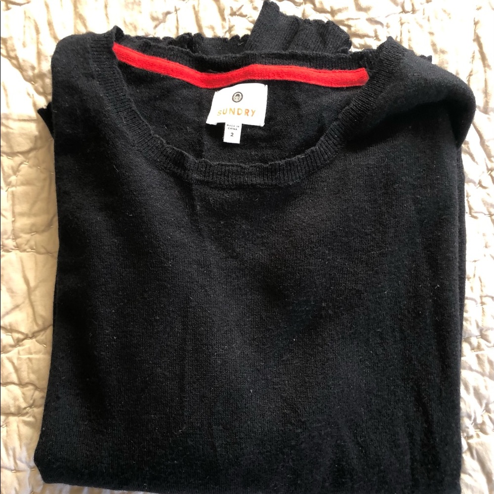 Sundry Black Merino Wool Cashmere Sweater
